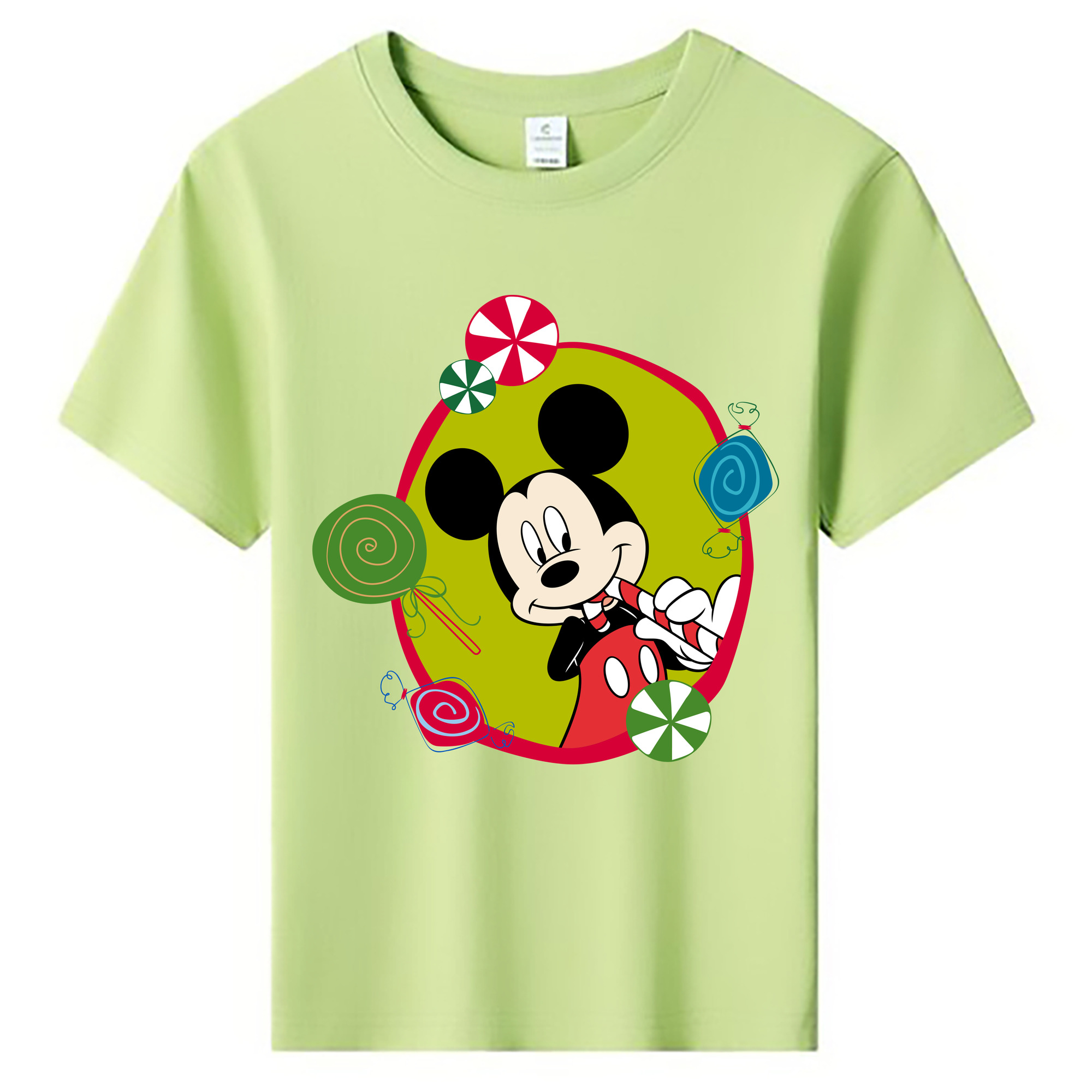 ミッキーマウス Mickey Mouse 綿100％キッズTシャツ（フロントプリント）